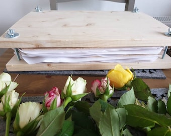 Grande presse à fleurs en bois A3 | Cadeau de la fête des mères | Presse de fleurs séchées herbier | Pressez vos propres fleurs