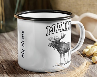 Maine Enamel Camp Mug - Maine Moose
