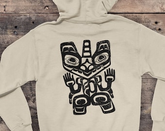 Haida Art Bear Hoodie. Pacific Northwest First Nations Unisex Heavy Blend Hooded Sweatshirt