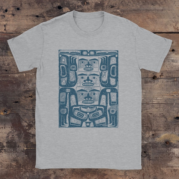 Haida Indigenous Art Ceremonial Bear Shirt. Tlingit Native American Lightweight Tee