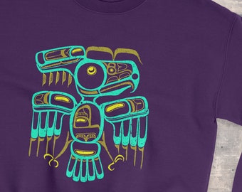 Haida Indigenous Art Eagle Sweater - Native Tlingit Sweatshirt