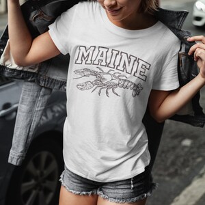 Maine Tshirt - Lobster Drawing - Lightweight Tee