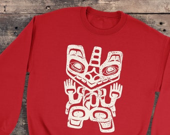 Haida Bear Tlingit Sweater. Native American Pacific Northwest Unisex Heavy Blend Crewneck Sweatshirt