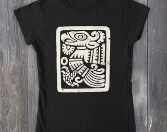 Ancient Mexican Framed Eagle Shirt. Mesoamerican Cuauhtli from Mexico City Women's Softstyle Tee
