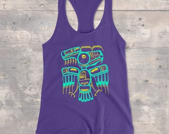 Haida Art Eagle Racerback Tank Top - Tlingit Native Design