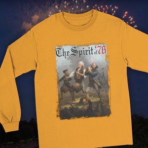 Spirit of 1776 Long Sleeve Tee - Vintage 4th of July Patriotic Shirt