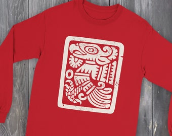 Mesoamerican Framed Eagle Shirt. Ancient Cuauhtli from Mexico City Ultra Cotton Long Sleeve Tee