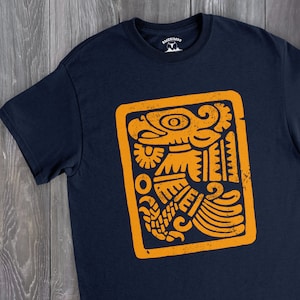 Mesoamerican framed eagle shirt. Ancient Cuauhtli from Mexico City Unisex Heavy Cotton Tee