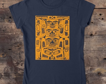 Haida Art Ceremonial Bear Shirt. Tlingit America Artifacts Women's Tee