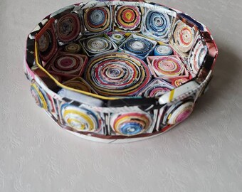Quilled Recycled Paper Magazine Bowl