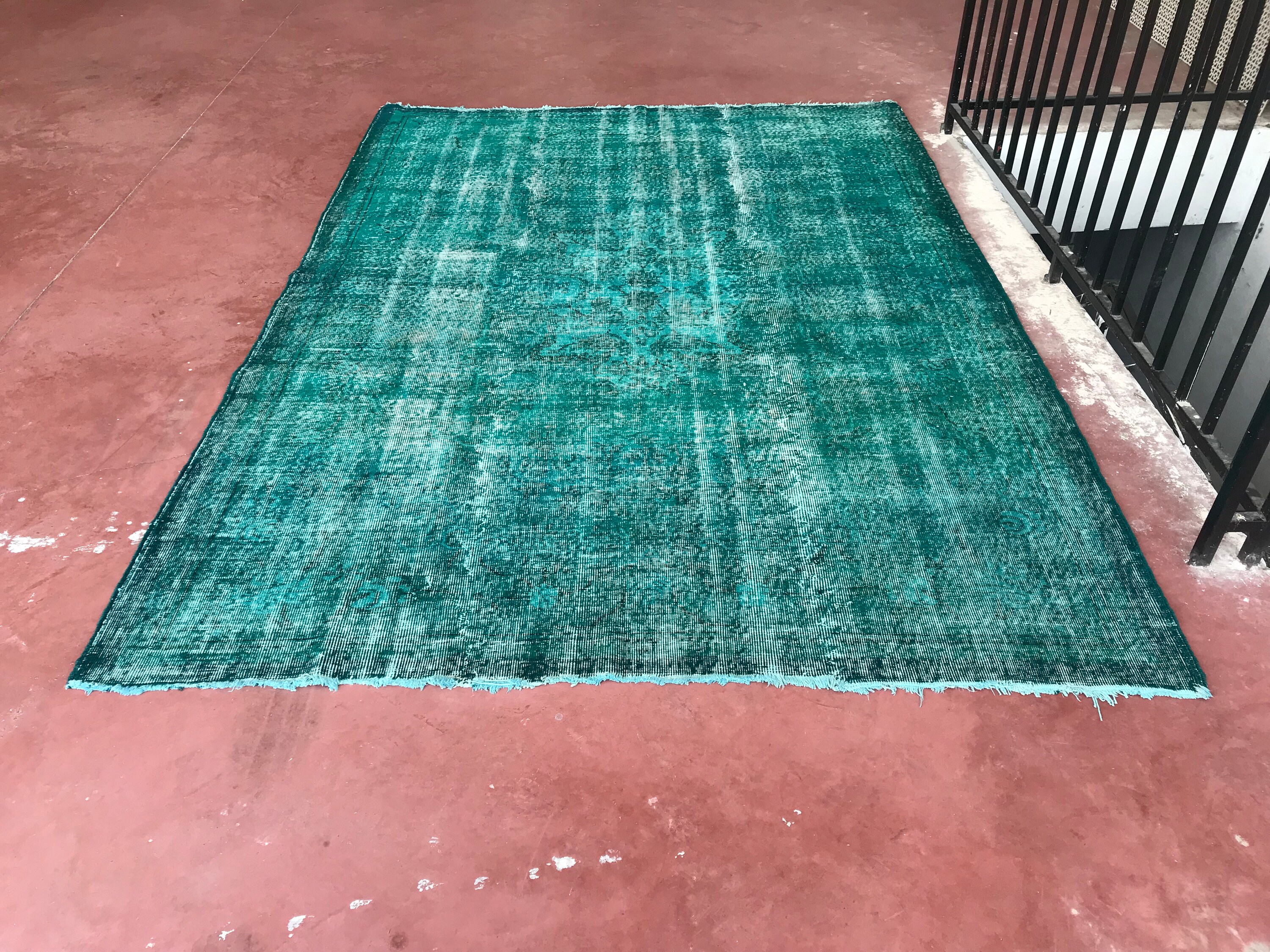 Oushak Rug Vintage Turkish Rug Bohemian Wool Pile Rug Etsy UK