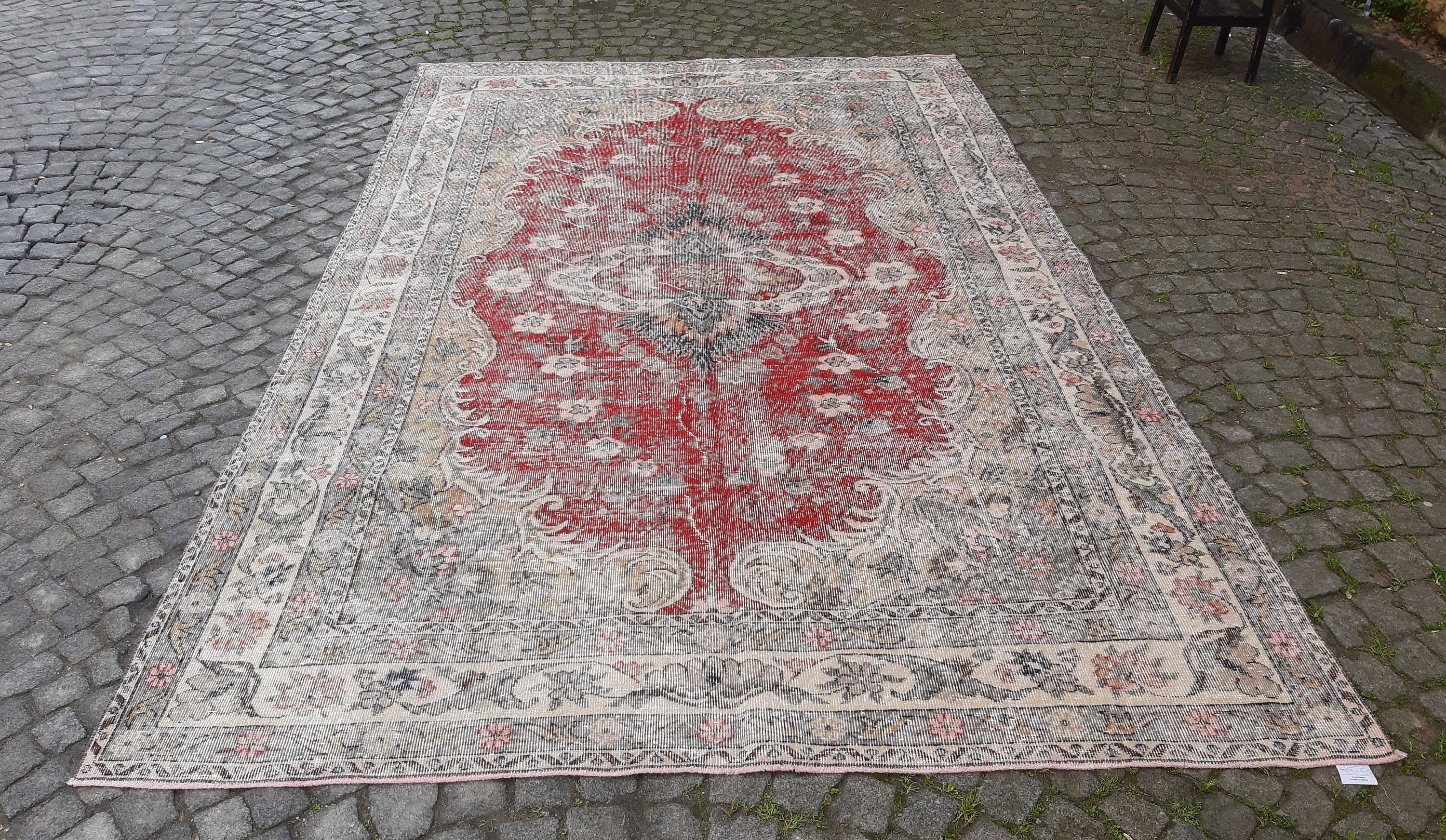Turkish Salon Rug Vintage Area Rug 6.9x10.5 Ft Oushak Rug Etsy UK