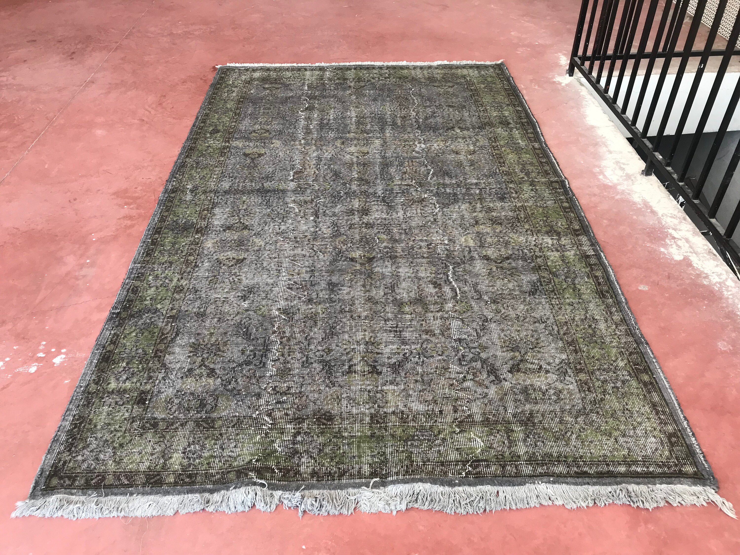 Salon Vintage Rug Oushak Rug 5.8x9.5 Ft Handmade Rug Etsy UK