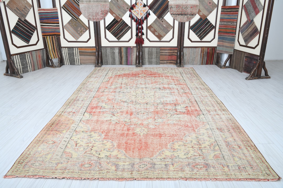 Large Turkish Rug,7x11 Vintage Rug,oversize Rug,oushak Rug,7x11 Rug ...
