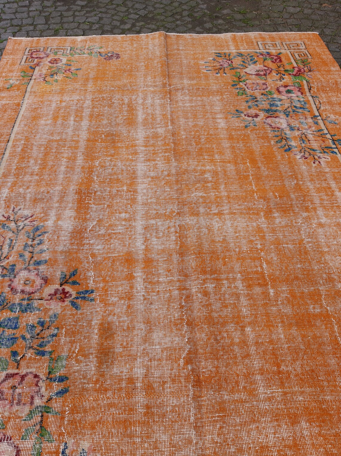 Mute Color Vintage Rug 6.9x10.1 Ft Vintage Area Rug Oushak Etsy UK