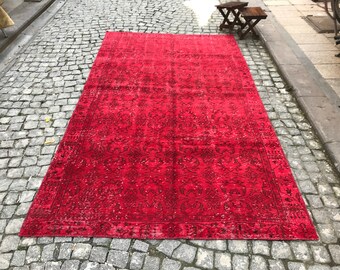 Turkish Rug Wool | Vintage Rug Decorative | Turkish Vintage Rug | Oushak Carpets | 158x277 cm | Large Turkish Rug | 5.1x9.0 ft | B35