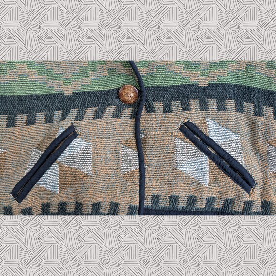 Abstract Geometric Southwest Pattern Woven Crop J… - image 6