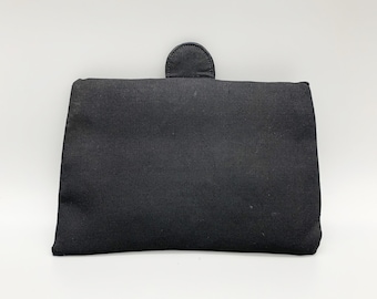 Fre-Mor Small Black Fabric Clutch, Vintage 1940s Handbag