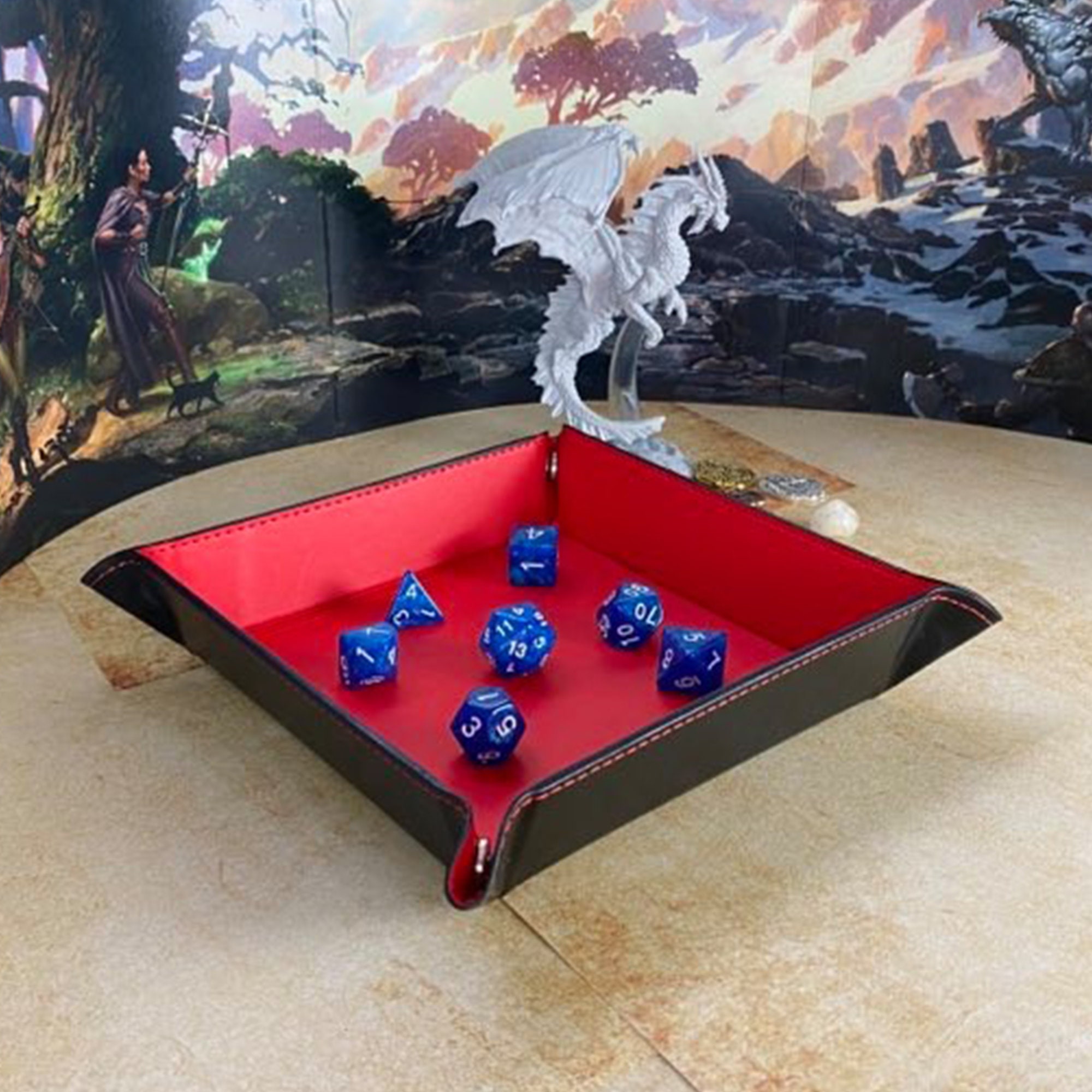 Red Dice Tray & Free Dice Set Warhammer Dice Tray Dungeons Etsy