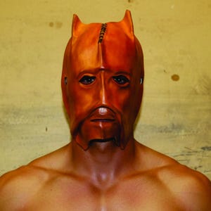 Halloween Demon Mask Leather Horned Cosplay LARP Fantasy Costume Masquerade Theater Renaissance Handmade Creature