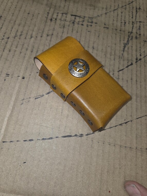 Handmade Leather Cigarette Case Western Star Edition