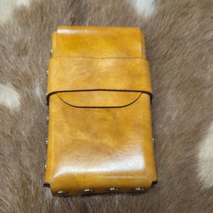 Leather Cigarette Case, Brown, Hand Made