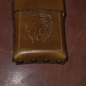 Leather Cigarette Case, Horse, Hand Made