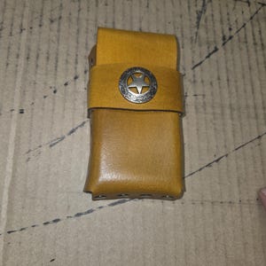 Handmade Leather Cigarette Case Western Star Edition - Cowboy Tobacco Pouch Gift