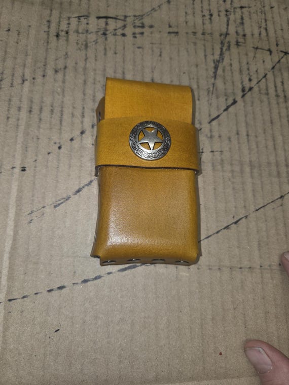 Handmade Leather Cigarette Case Western Star Edition
