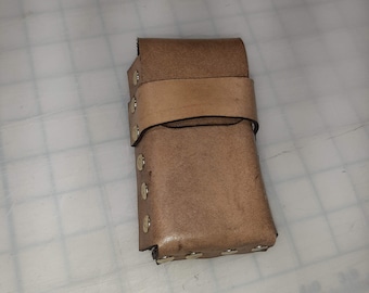 Leather Cigarette Case, Brown, Hand Made
