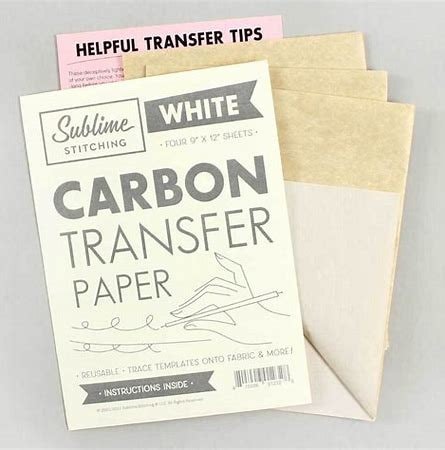 White Carbon Paper for transferring patterns on to dark fabric