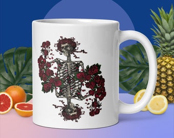 skull and Roses, grateful dead, coffee mug, Father’s Day,