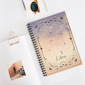 Notitieboek dierenriem sterrenbeeld - Weegschaal, astrologisch dagboek, sterrenbeeldcadeau, horoscoopdagboek, notitieboek met liniaal