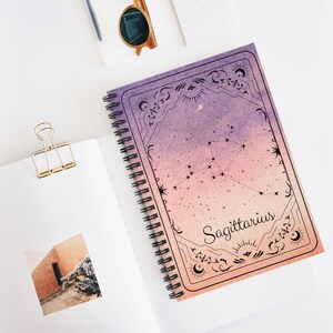Sagittarius Spiral Notebook - Ruled Lines for Astrology Lovers, Cosmic Journal, Star Sign Gifts, Cute Stationery, Celestial Planner