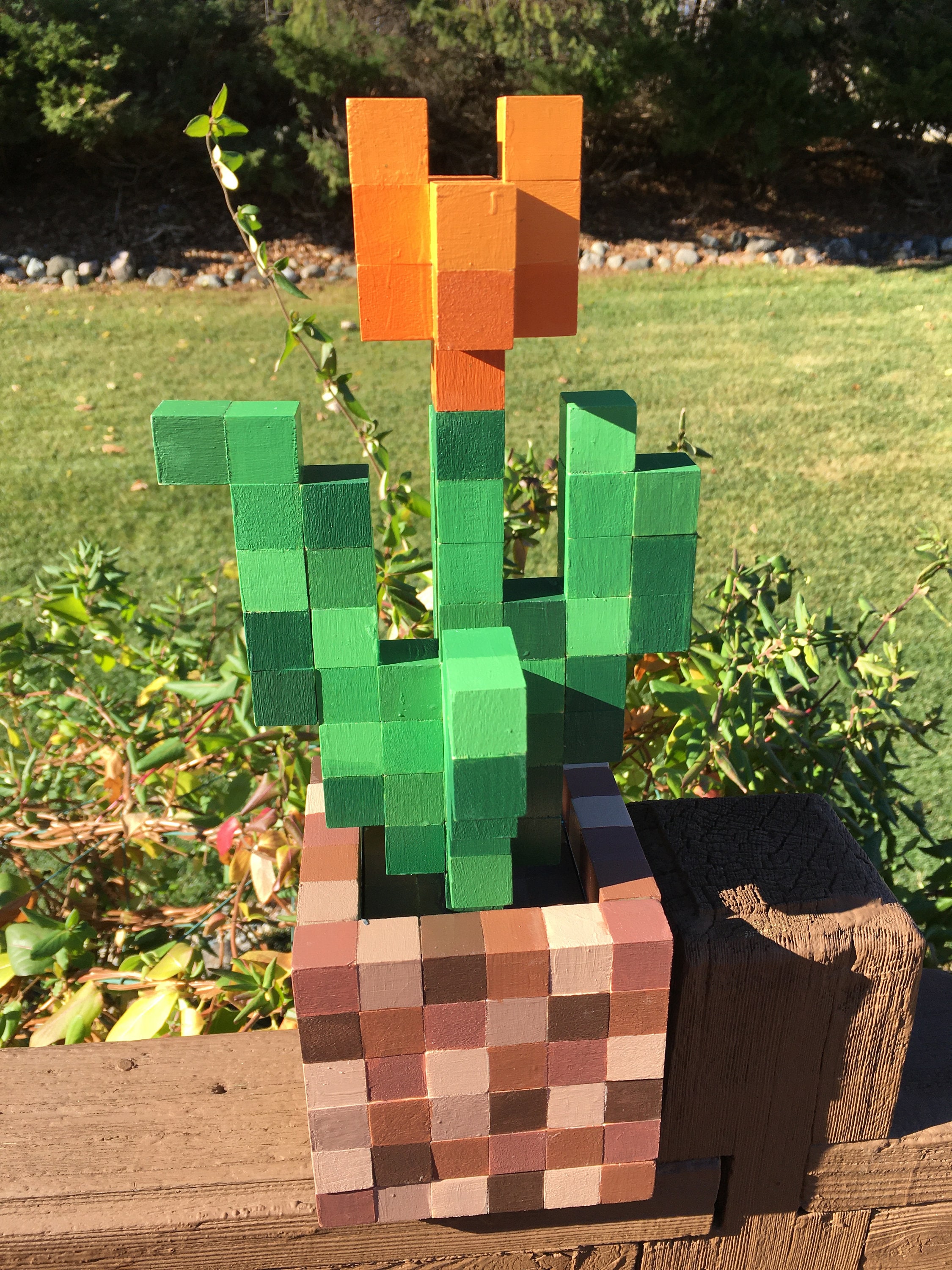 Minecraft 3D Tulip with flower pot | Etsy