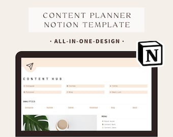 All-In-One Content Planner Notion Template for Social Media | Notion Content Planner | Social Media Planner | Content Calendar