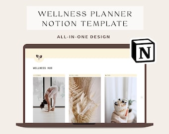 Health and Wellness Notion Planner | Daily Self-Care, Fitness, and Nutrition Tracker | Wellness Tracker |   Holistic Health Planner