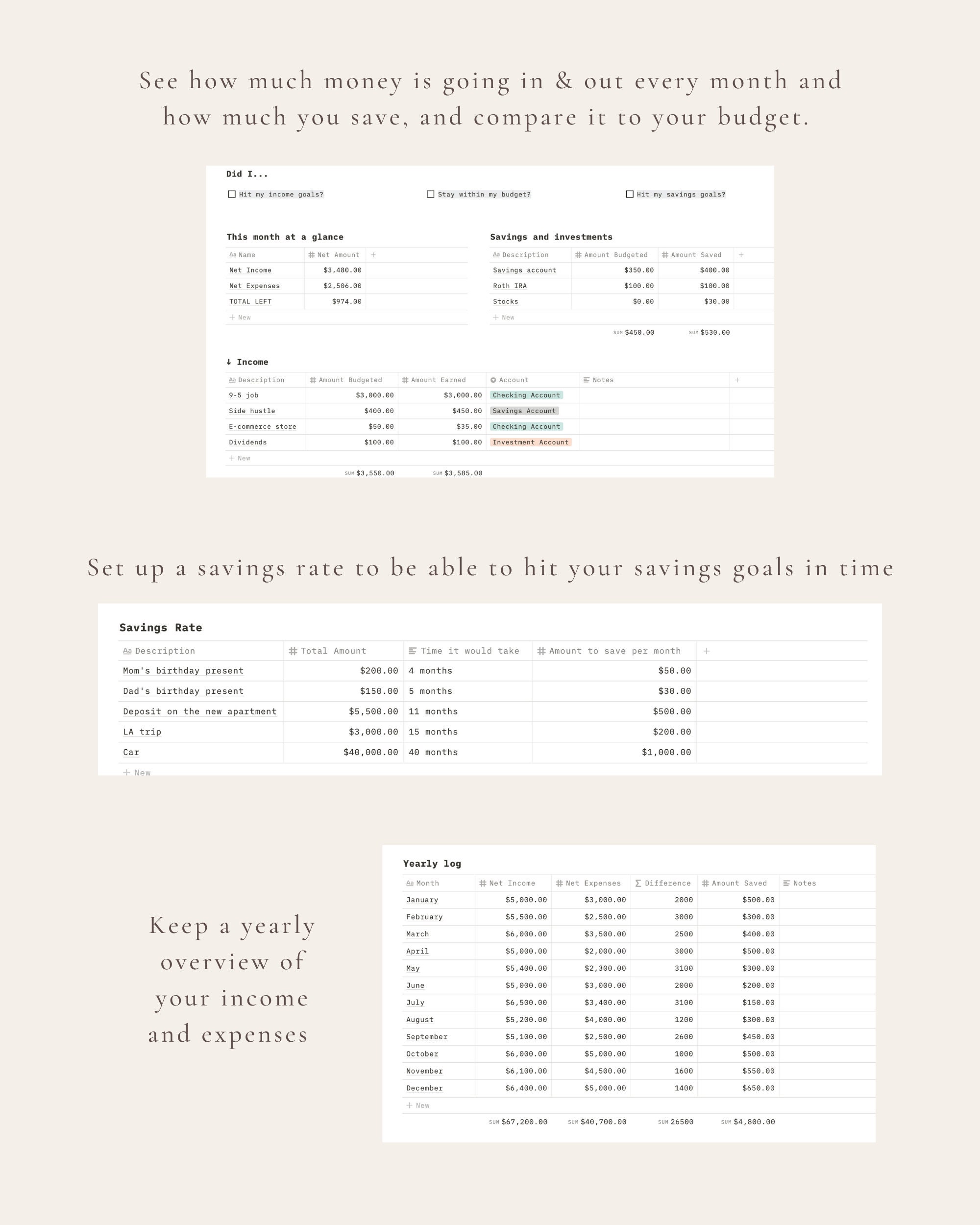 Notion Budget Template Aesthetic