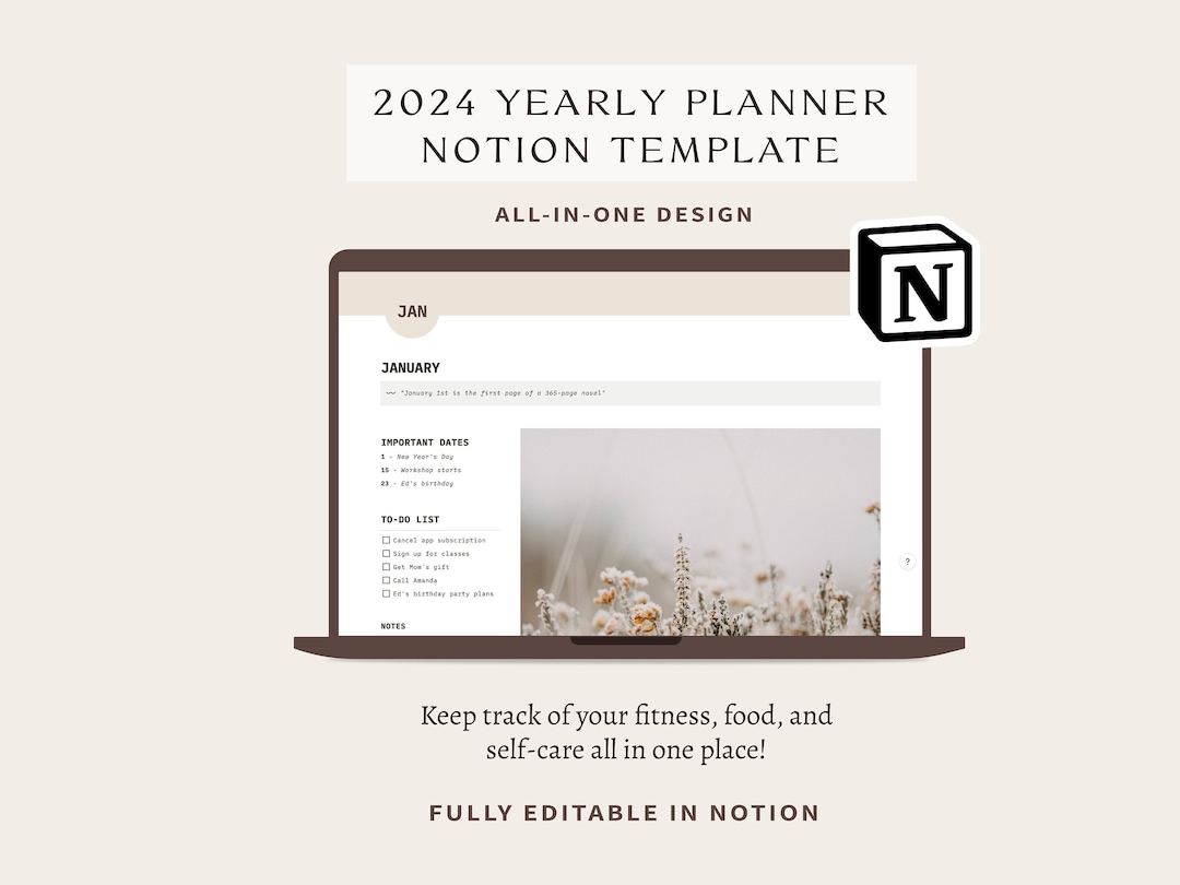 2024 Yearly Goal Planner Notion Template | All-in-one Notion Template ...