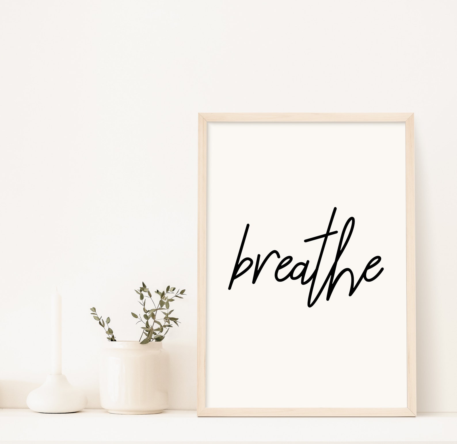 Breathe Quote Wall Art Quotes Typography Print Digital - Etsy