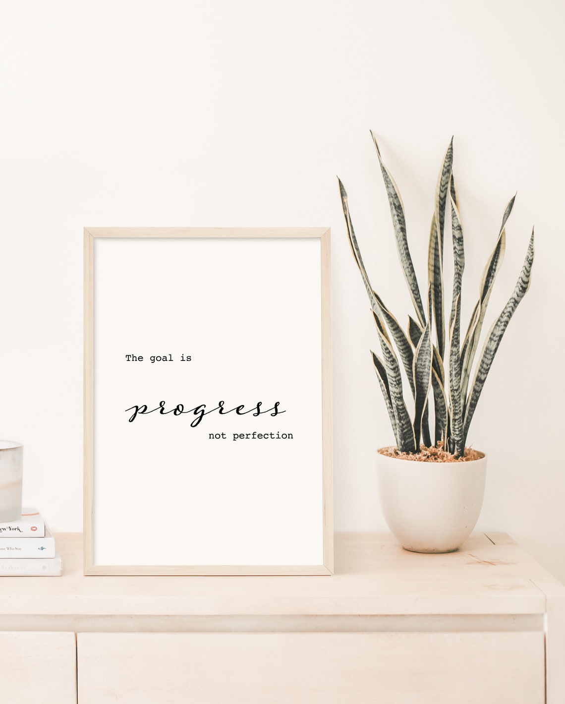 Progress Not Perfection Quote, Wall Art Quotes, Typography Print ...