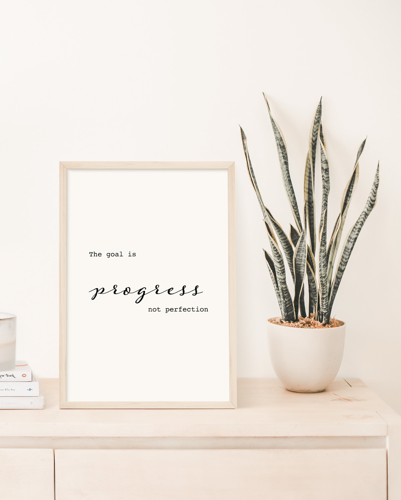 Progress Not Perfection Quote, Wall Art Quotes, Typography Print ...