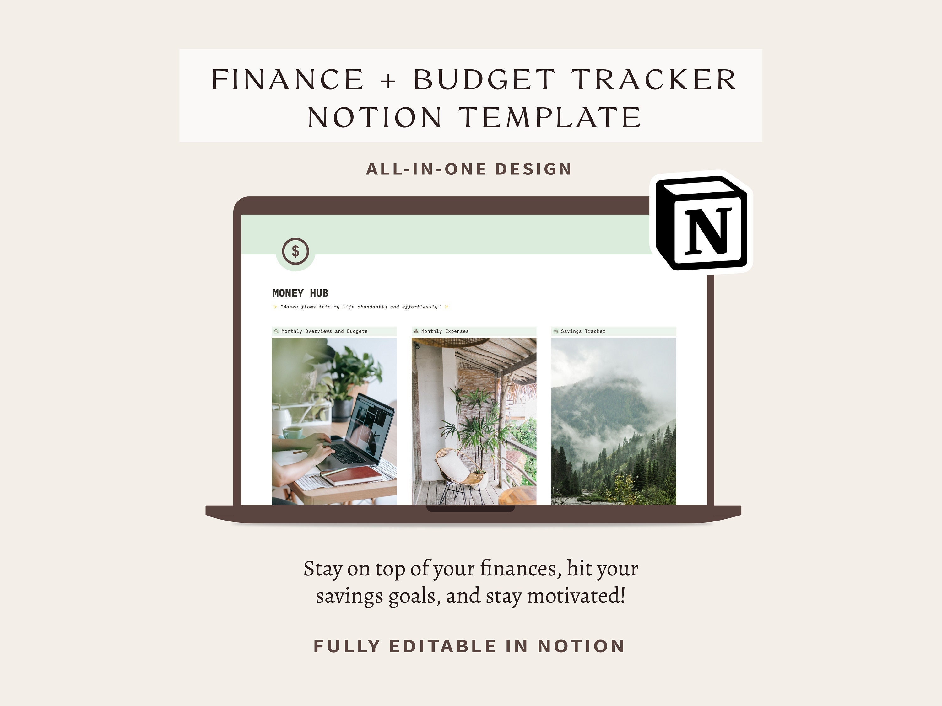 Budget and Finance Tracker Notion Template | Monthly Expense Tracker ...