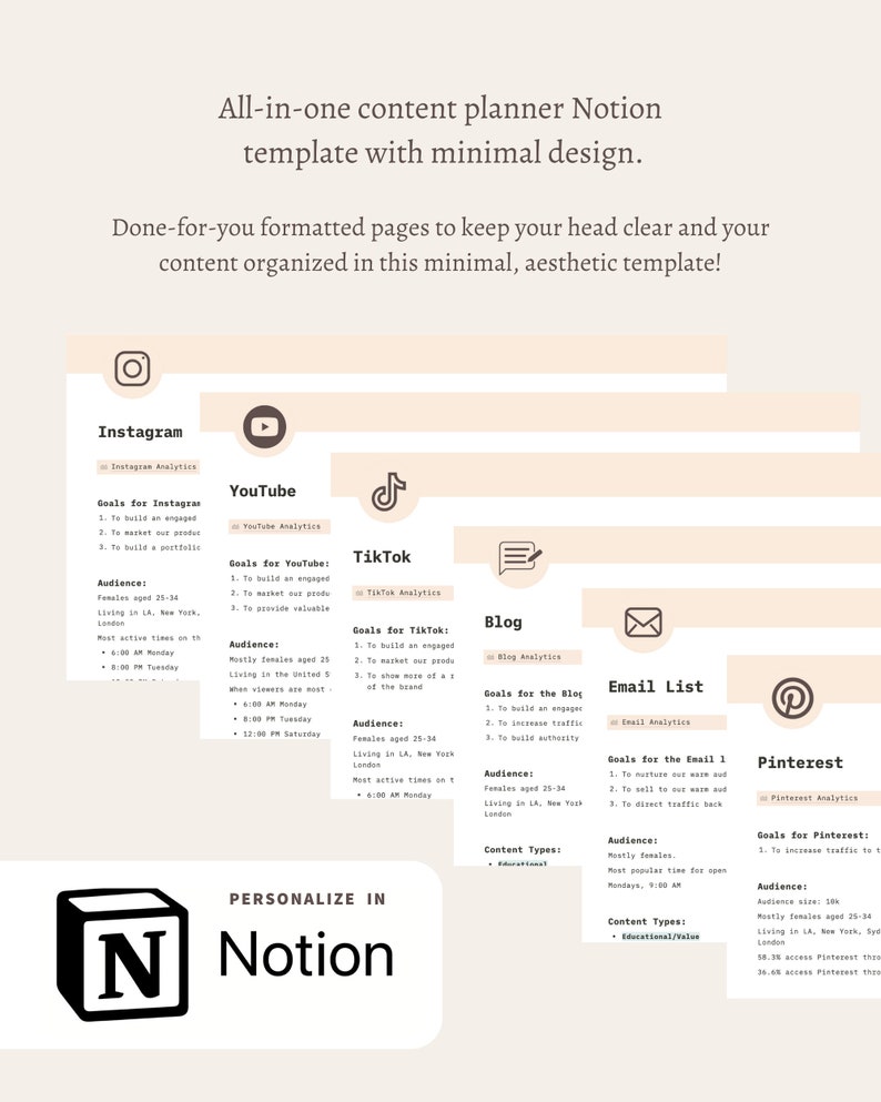 All-in-one Content Planner Notion Template for Social Media | Notion ...