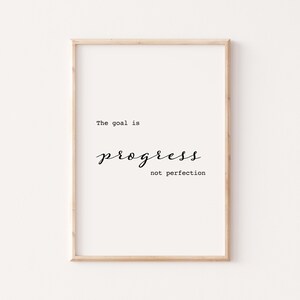 Progress Not Perfection Quote, Wall Art Quotes, Typography Print, Digital Download, Digital Prints, Quote, Wall Art, Printable Quotes