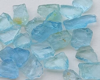 Gorgeous 4\u201d and 2.5\u201d long raw aquamarine chunks and 4 oz. top quality 7 oz