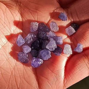 Tiny Raw tanzanite 4-6MM AAA pieces / loose gemstone wholesale price / rough tanzanite lot/ december birthstone