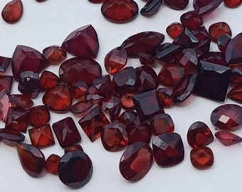 mix shape and size lot garnet faceted gemstone  pieces/ loose gemstone wholesale price garnet lot/ deep red garnet bulk lot