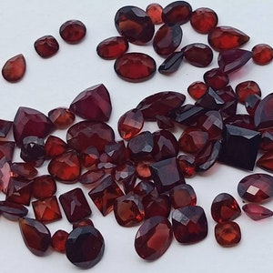 mix shape and size lot garnet faceted gemstone  pieces/ loose gemstone wholesale price garnet lot/ deep red garnet bulk lot