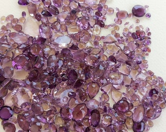 amethyst faceted mix shape and size wholesale price lot for jewelry making,loose gemstone, fancy cut stone mix lot